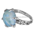 Larimar Gemstone 925 Anillo de Plata de ley Joyería